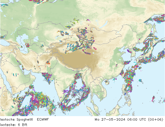 Isotachs Spaghetti ECMWF Mo 27.05.2024 06 UTC