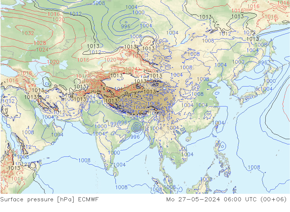 pression de l'air ECMWF lun 27.05.2024 06 UTC