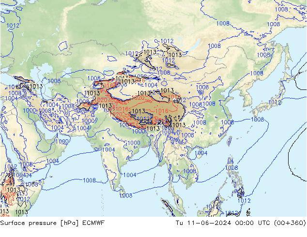 ciśnienie ECMWF wto. 11.06.2024 00 UTC