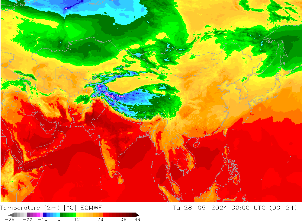 Temperatura (2m) ECMWF Ter 28.05.2024 00 UTC