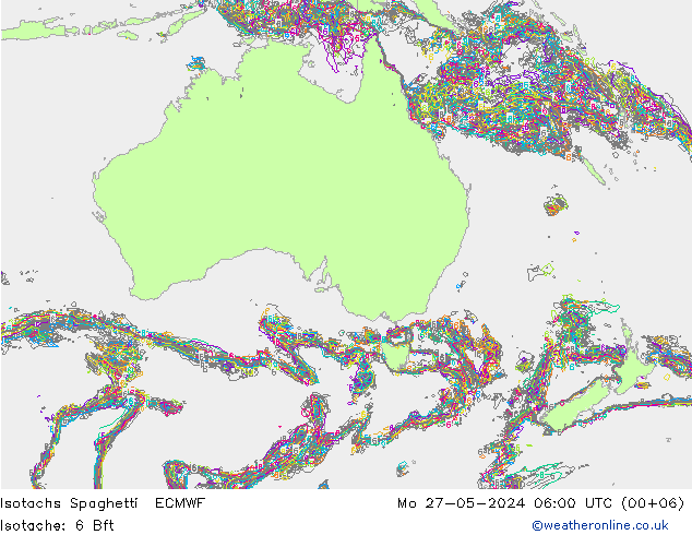 Isotachs Spaghetti ECMWF Po 27.05.2024 06 UTC