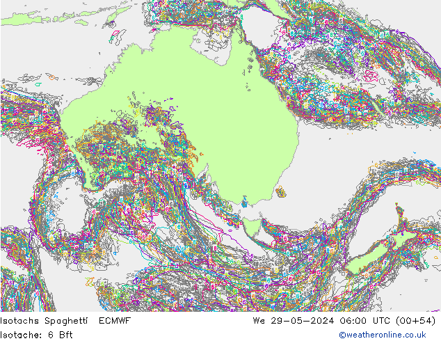 Isotachen Spaghetti ECMWF wo 29.05.2024 06 UTC