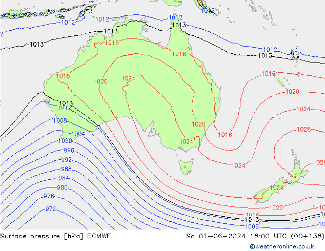 Yer basıncı ECMWF Cts 01.06.2024 18 UTC