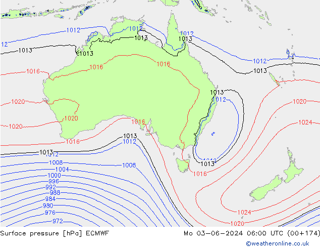 Bodendruck ECMWF Mo 03.06.2024 06 UTC