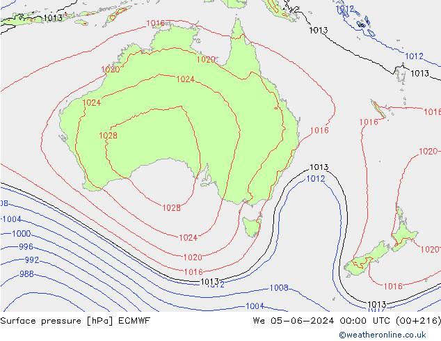 Yer basıncı ECMWF Çar 05.06.2024 00 UTC