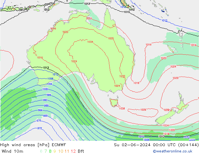 High wind areas ECMWF dim 02.06.2024 00 UTC