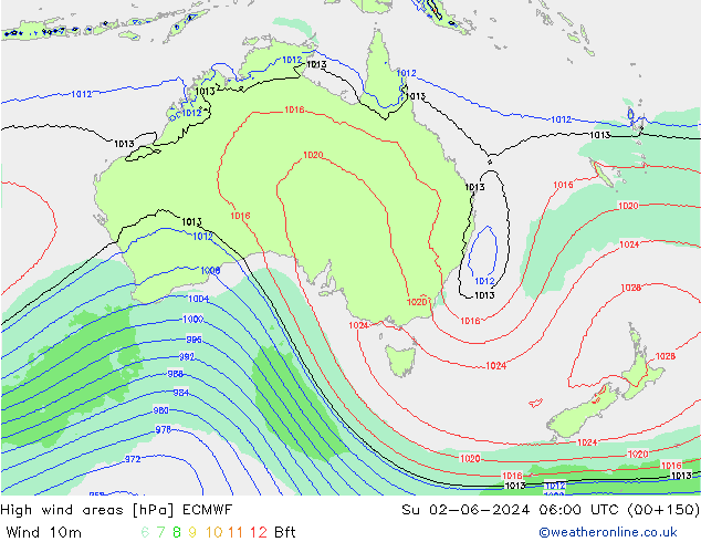 High wind areas ECMWF dom 02.06.2024 06 UTC