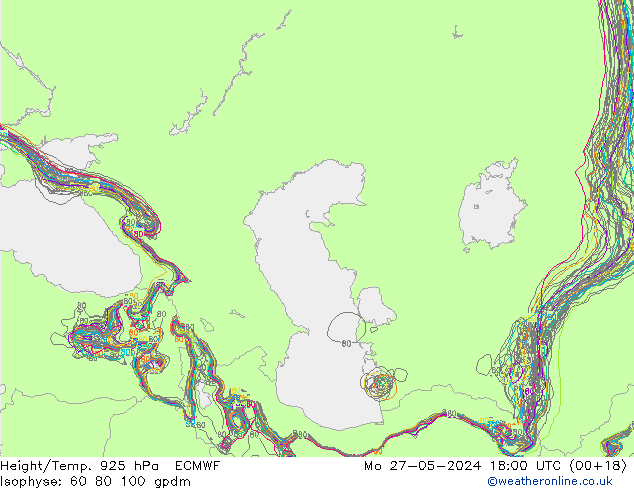 Height/Temp. 925 hPa ECMWF Mo 27.05.2024 18 UTC