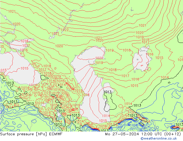 pression de l'air ECMWF lun 27.05.2024 12 UTC