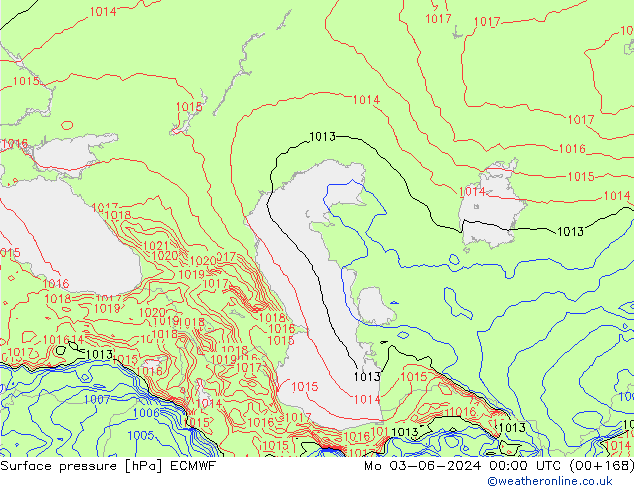 приземное давление ECMWF пн 03.06.2024 00 UTC