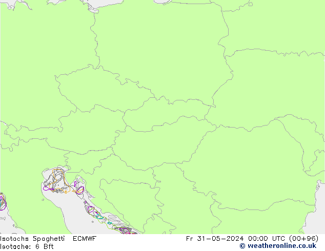 Isotachs Spaghetti ECMWF  31.05.2024 00 UTC