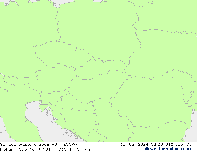 приземное давление Spaghetti ECMWF чт 30.05.2024 06 UTC