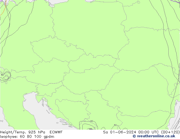 Height/Temp. 925 hPa ECMWF So 01.06.2024 00 UTC