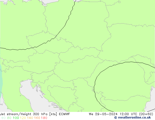 Corriente en chorro ECMWF mié 29.05.2024 12 UTC