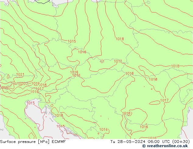 приземное давление ECMWF вт 28.05.2024 06 UTC