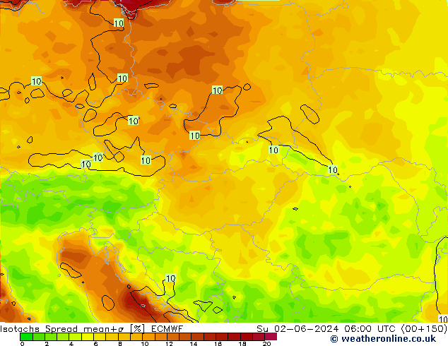 Isotachen Spread ECMWF So 02.06.2024 06 UTC