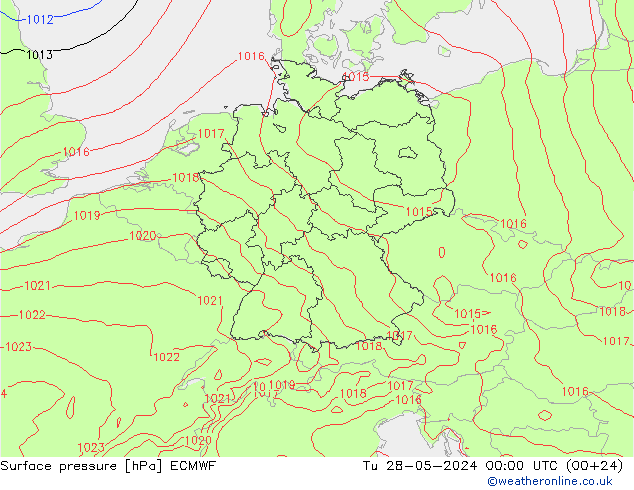 Yer basıncı ECMWF Sa 28.05.2024 00 UTC