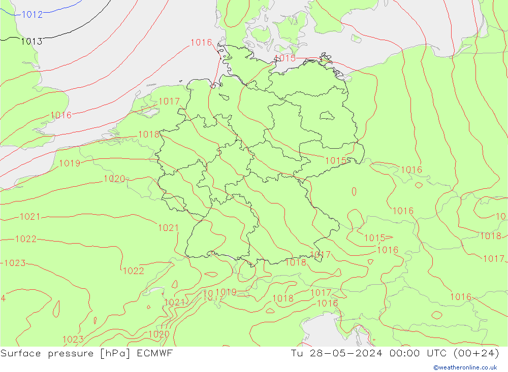 ciśnienie ECMWF wto. 28.05.2024 00 UTC