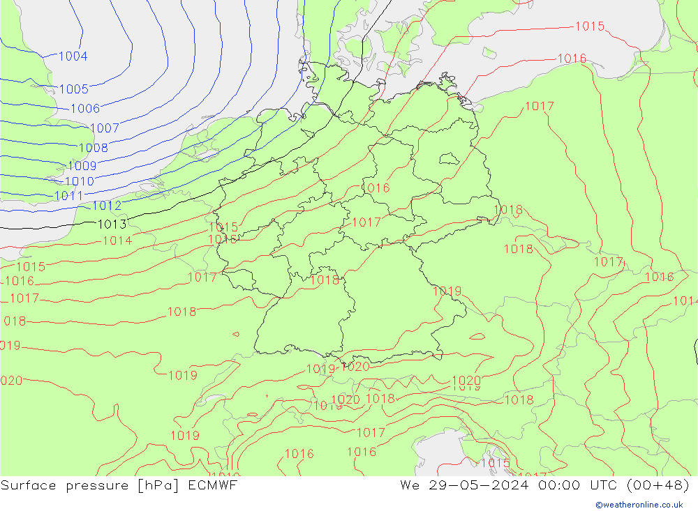 Yer basıncı ECMWF Çar 29.05.2024 00 UTC