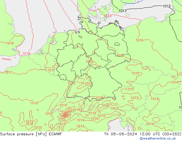 Bodendruck ECMWF Do 06.06.2024 12 UTC