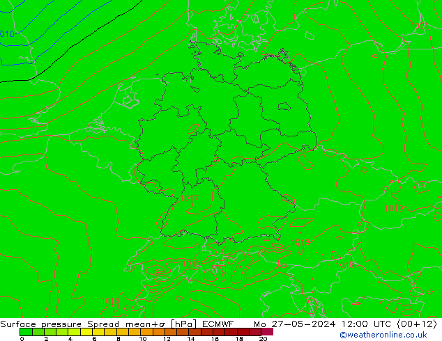 Bodendruck Spread ECMWF Mo 27.05.2024 12 UTC