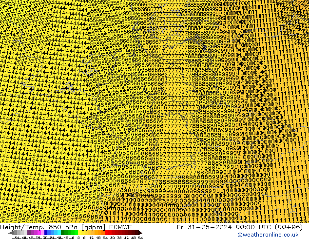 Yükseklik/Sıc. 850 hPa ECMWF Cu 31.05.2024 00 UTC