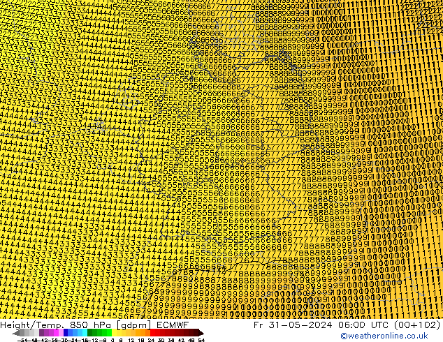 Height/Temp. 850 hPa ECMWF Pá 31.05.2024 06 UTC