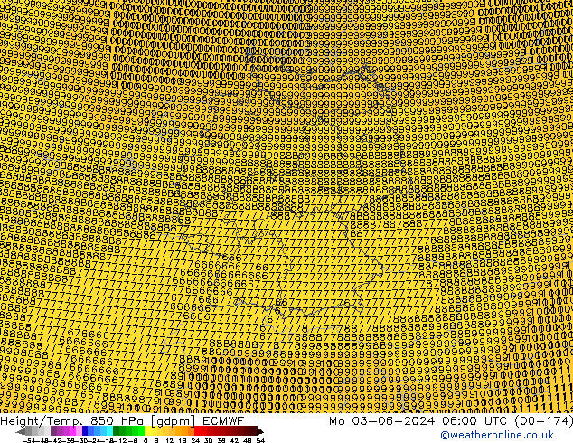 Height/Temp. 850 hPa ECMWF Po 03.06.2024 06 UTC