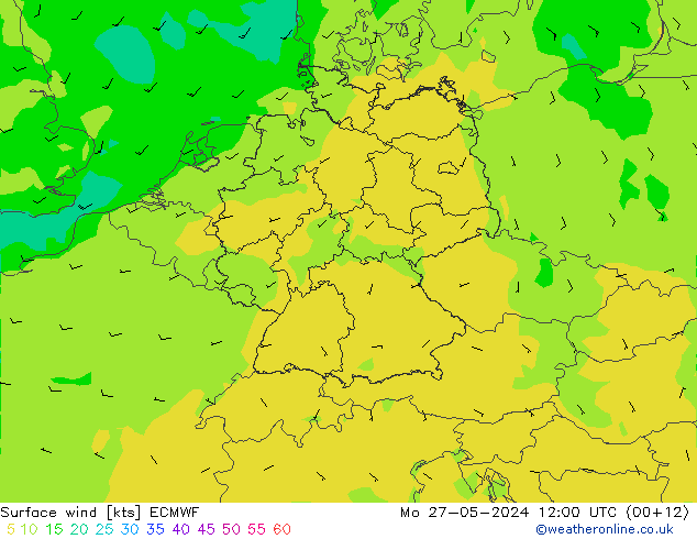 Bodenwind ECMWF Mo 27.05.2024 12 UTC