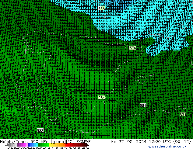 Height/Temp. 500 hPa ECMWF  27.05.2024 12 UTC