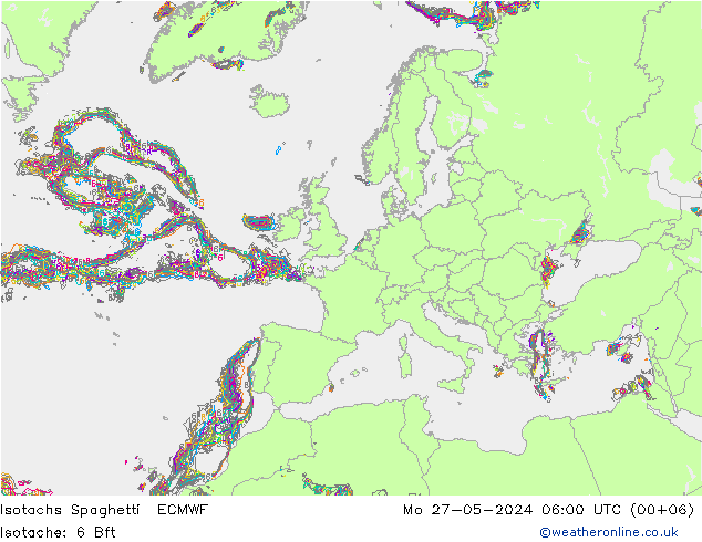 Isotachs Spaghetti ECMWF Mo 27.05.2024 06 UTC