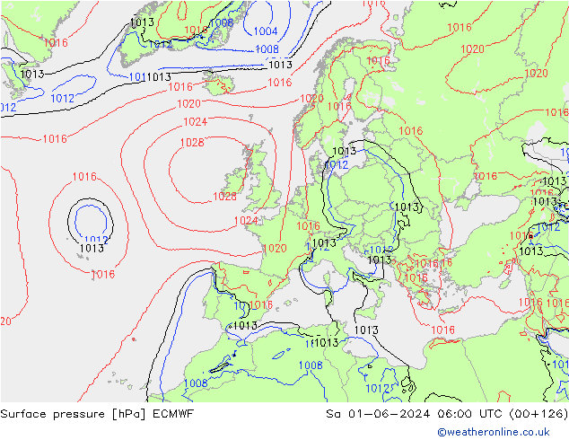 pression de l'air ECMWF sam 01.06.2024 06 UTC