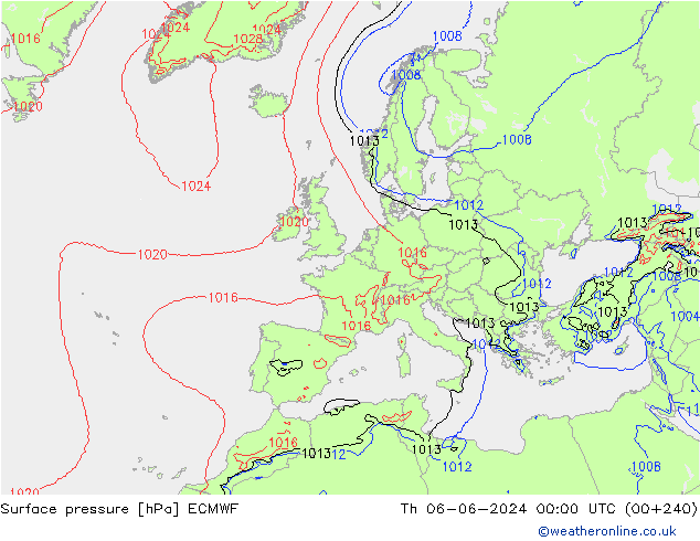 Yer basıncı ECMWF Per 06.06.2024 00 UTC