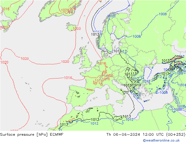 Bodendruck ECMWF Do 06.06.2024 12 UTC