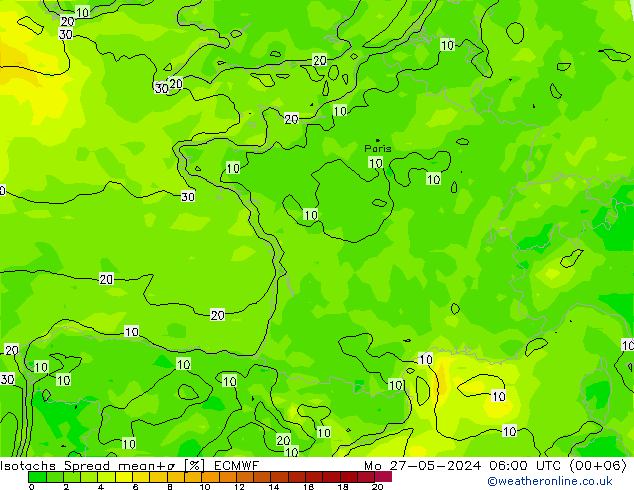 Isotachen Spread ECMWF Mo 27.05.2024 06 UTC