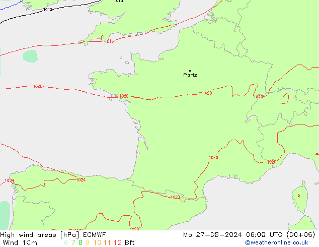 Windvelden ECMWF ma 27.05.2024 06 UTC