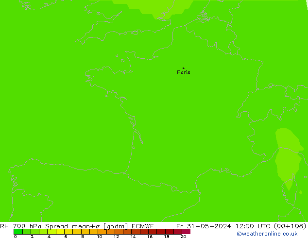 RV 700 hPa Spread ECMWF vr 31.05.2024 12 UTC