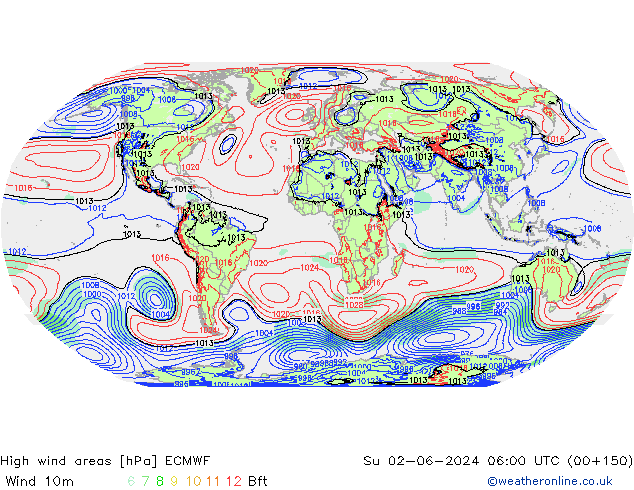 Windvelden ECMWF zo 02.06.2024 06 UTC