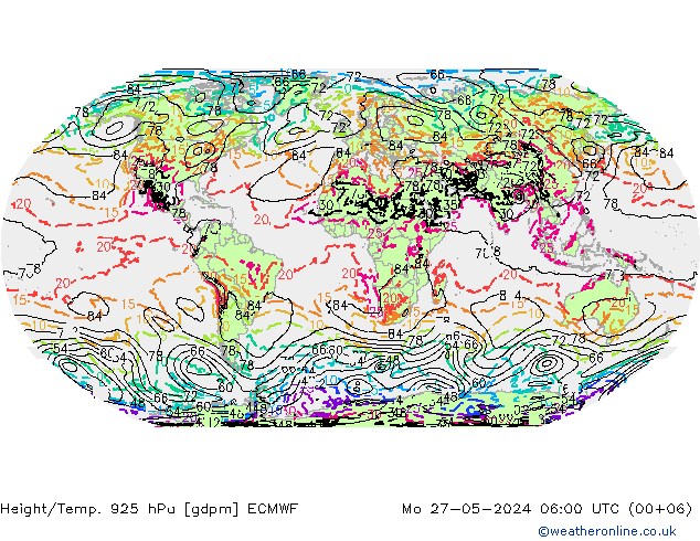 Height/Temp. 925 hPa ECMWF Mo 27.05.2024 06 UTC