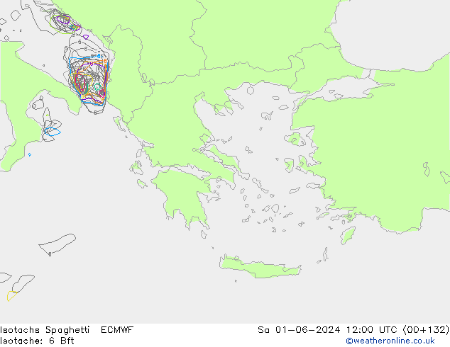 Isotaca Spaghetti ECMWF sáb 01.06.2024 12 UTC