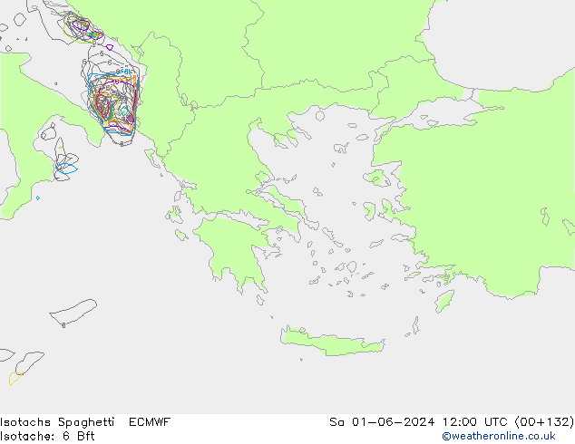 Isotachs Spaghetti ECMWF Sa 01.06.2024 12 UTC