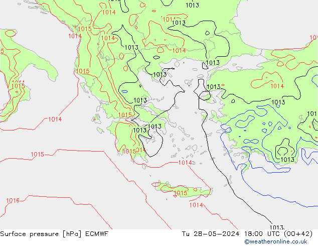 Luchtdruk (Grond) ECMWF di 28.05.2024 18 UTC