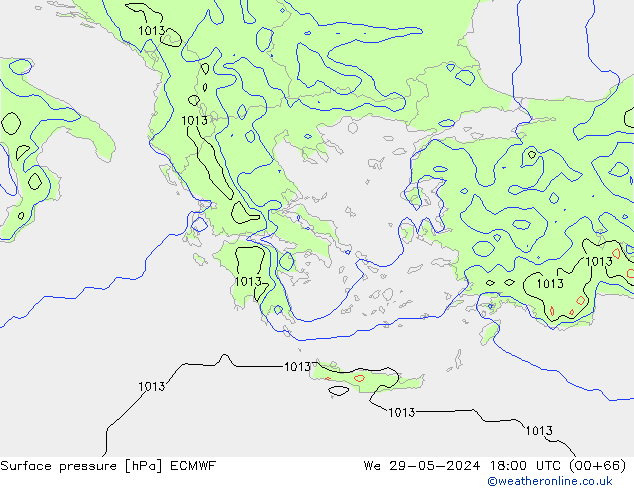 Surface pressure ECMWF We 29.05.2024 18 UTC