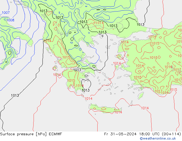 ciśnienie ECMWF pt. 31.05.2024 18 UTC