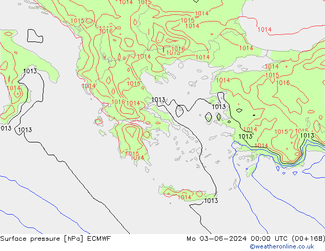 Luchtdruk (Grond) ECMWF ma 03.06.2024 00 UTC