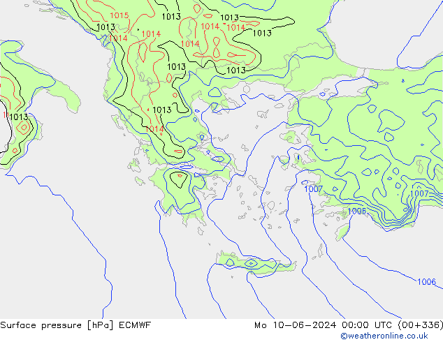 Surface pressure ECMWF Mo 10.06.2024 00 UTC