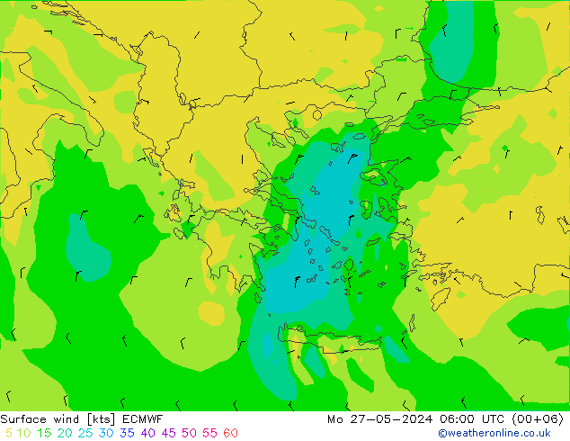 Surface wind ECMWF Mo 27.05.2024 06 UTC