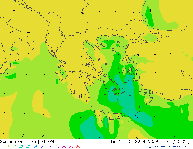 Surface wind ECMWF Tu 28.05.2024 00 UTC