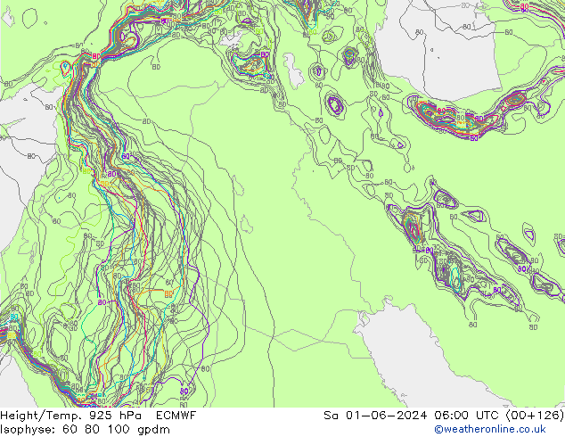 Height/Temp. 925 hPa ECMWF So 01.06.2024 06 UTC