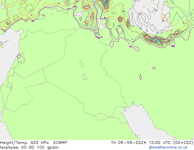 Hoogte/Temp. 925 hPa ECMWF do 06.06.2024 12 UTC